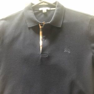 Authentic Navy Blue Burberry Polo with tiny hole